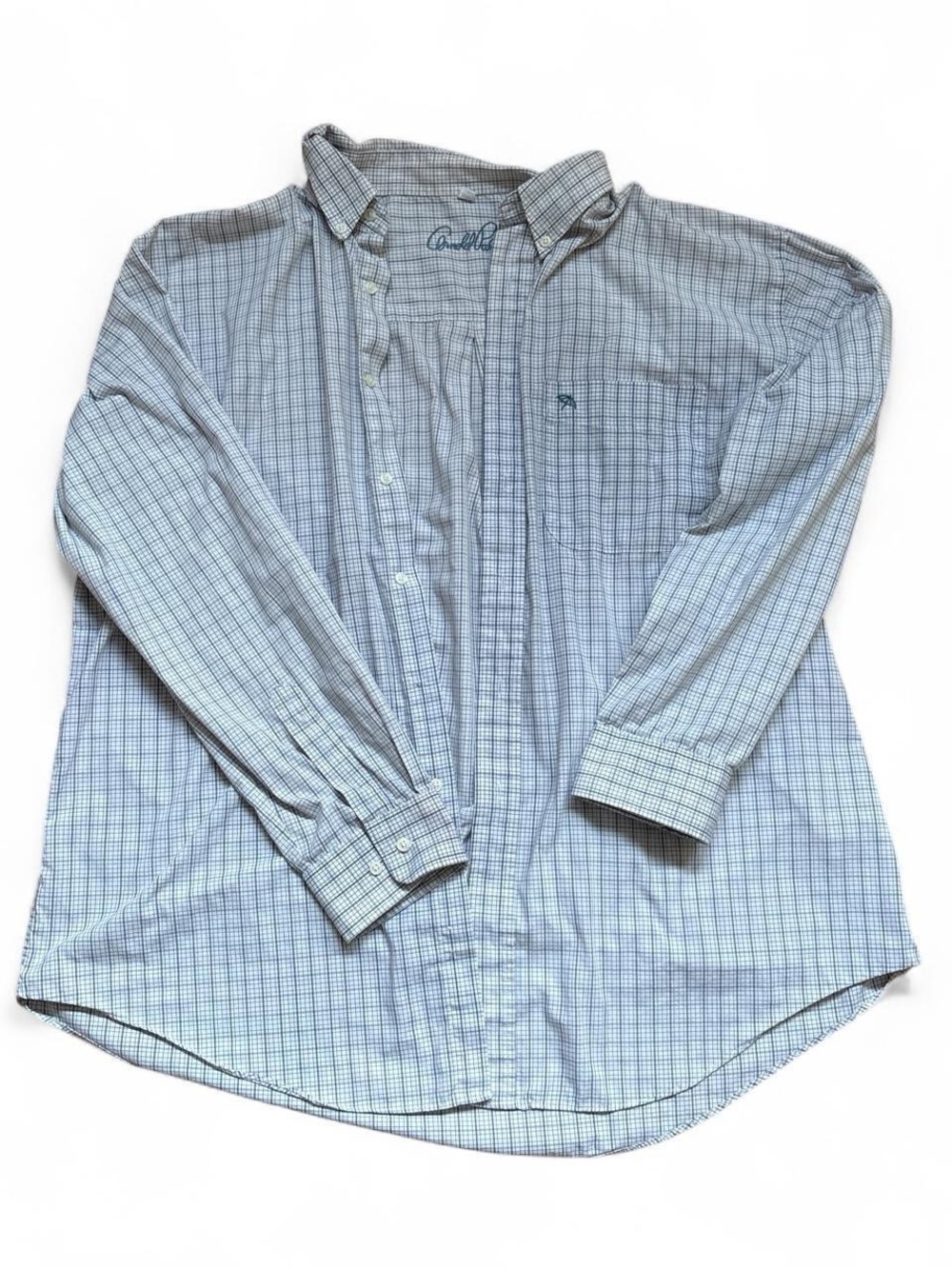 Vintage Arnold Palmer Grid Plaid Button Down Shirt - Size L / XL